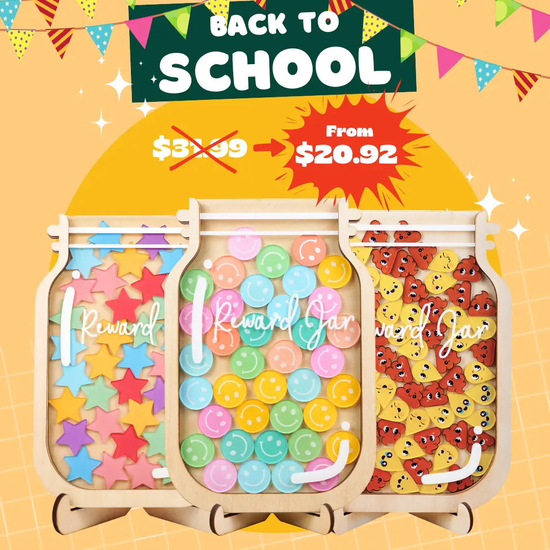 Toddlers Reward Jar Chart For Kids, Personalized Gift For Kids, Back to School Gift, Classroom Jar Reward System for Boys Girls Positive Behavior Lear