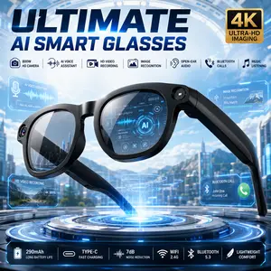 AI Smart Glasses with 8MP Camera, HD Video Recording & Wireless Calls, Real-Time Translation & AI Object Recognition, Bluetooth Audio Glasses with Music Playback & Touch Control for Travel & Outdoor