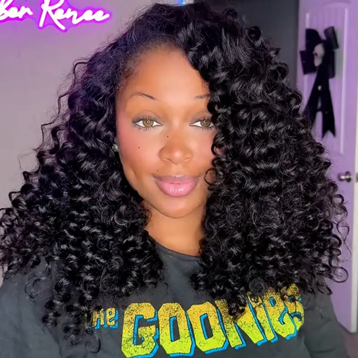 Vshow 3 In 1 Half Wigs Pre Wand Curls Kinky Straight Wigs Natural Blend Human Hair Wigs 250% Density Glueless Wigs For Beginners