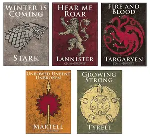 Game of Thrones House Sigils Magnet Set - Includes Various Magnets for Collecting and Displaying Characters and Themes from the Series