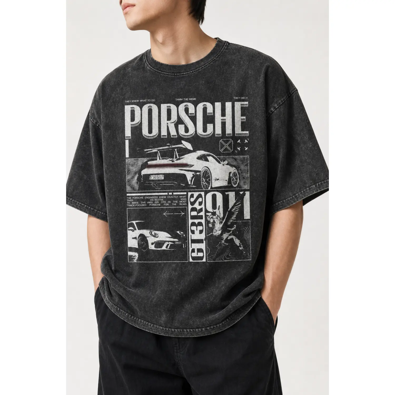 911 GT3RS Unisex Washed T-Shirt - Perfect for Back to School