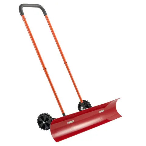 VEVOR Heavy Duty Wheeled Plastic Snow Shovel, 37.8 in Wide 72° Dual-Angle Blade, Dual-Directional Tilt, 90° Adjustable Handle, PC+ABS Wear-Resistant, Portable Yard Tool for Driveways, Sidewalks