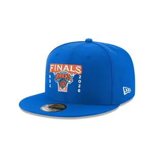 New York Knicks NBA Finals 2026 9FIFTY Snapback Cap Blue Basketball Hat