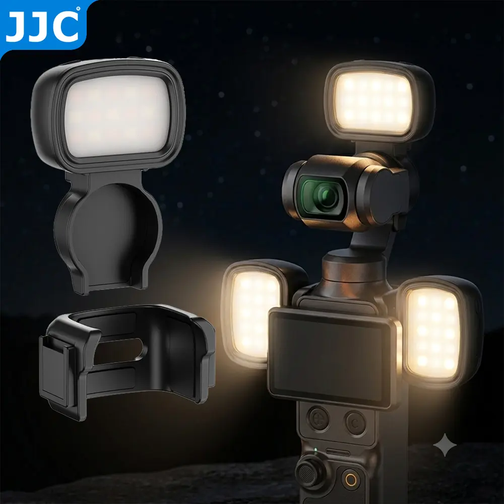 JJC Mini LED Soft Fill Light for Osmo Pocket 4 Magnetic Rechargeable Lightweight 3 Stops Adjustable Temperature Brightness Built-in Battery Magnetic Attach for Selfie Vlog Video Recording Auxiliary Light with Storage Pouch