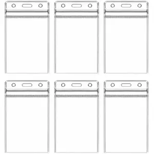 6 Pack Badge Holders, Vertical Clear Plastic ID Card Holder with  Resealable Zip, Fits Proximity Badge Swipe Cards or Credit Card(2.5 x 3.5 Inch).