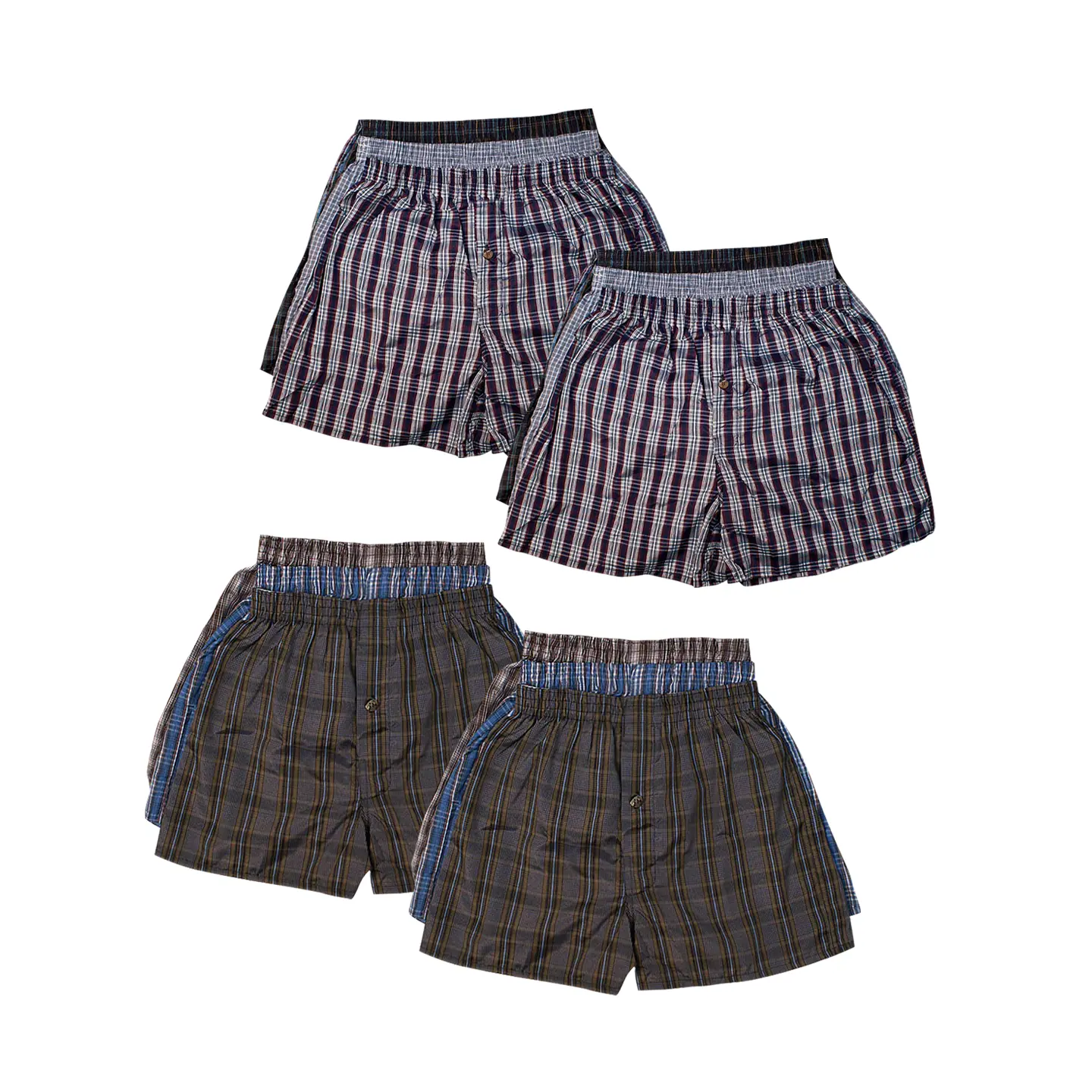 12 Pack Men's Boxer Shorts Random Mixed Color Pack Woven Relaxed Fit Boxers for Men Soft Breathable High quality Underwear with Elastic Waist Menswear