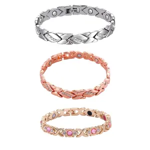 3-Style Adjustable Magnetic Bracelet | Stylish Metallic Design—Comfortable Daily Accessory with Flexible Links! Shiny, Versatile & Perfect for Any Outfit | Pick Your Favorite Finish (Silver/Rose Gold/Stone-Accented)!