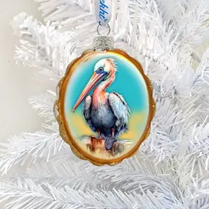 Designocracy 776009 3 x 2 in. Pelican Mercury Glass Ornaments Wildlife Holiday Decor