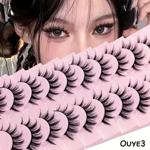 10 pairs of anime role-playing eyelashes C curly thickness 0.07mm length 14mm natural thick style suitable