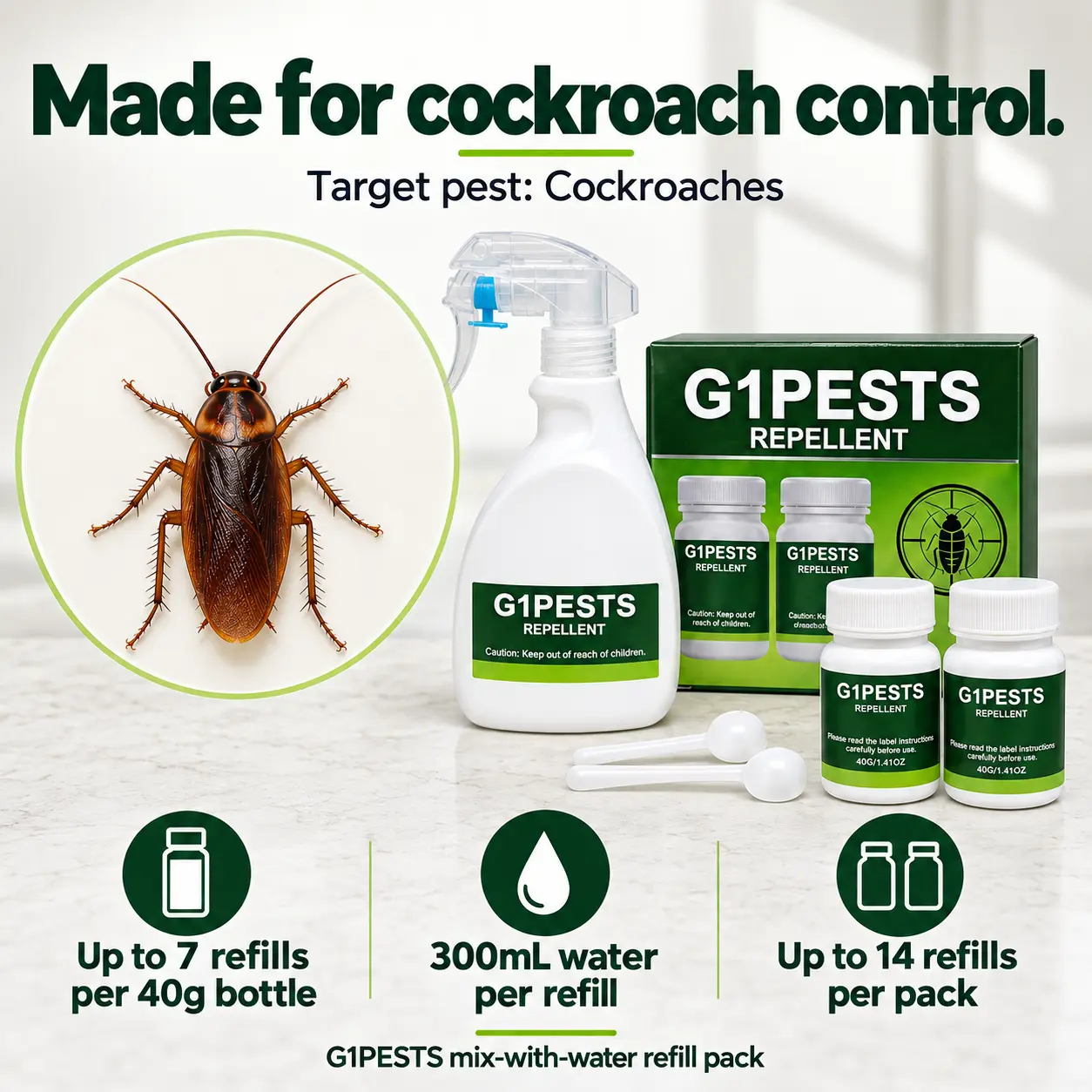 Powder Pest Control Concentrate - Bed Bug, Ant, Cockroach & Crawling Pest Indoor Insect Control, Repels 40+ Pests, Pet Safe When Used as Directed, Indoor & Outdoor Use, Mixes to 1 Gal