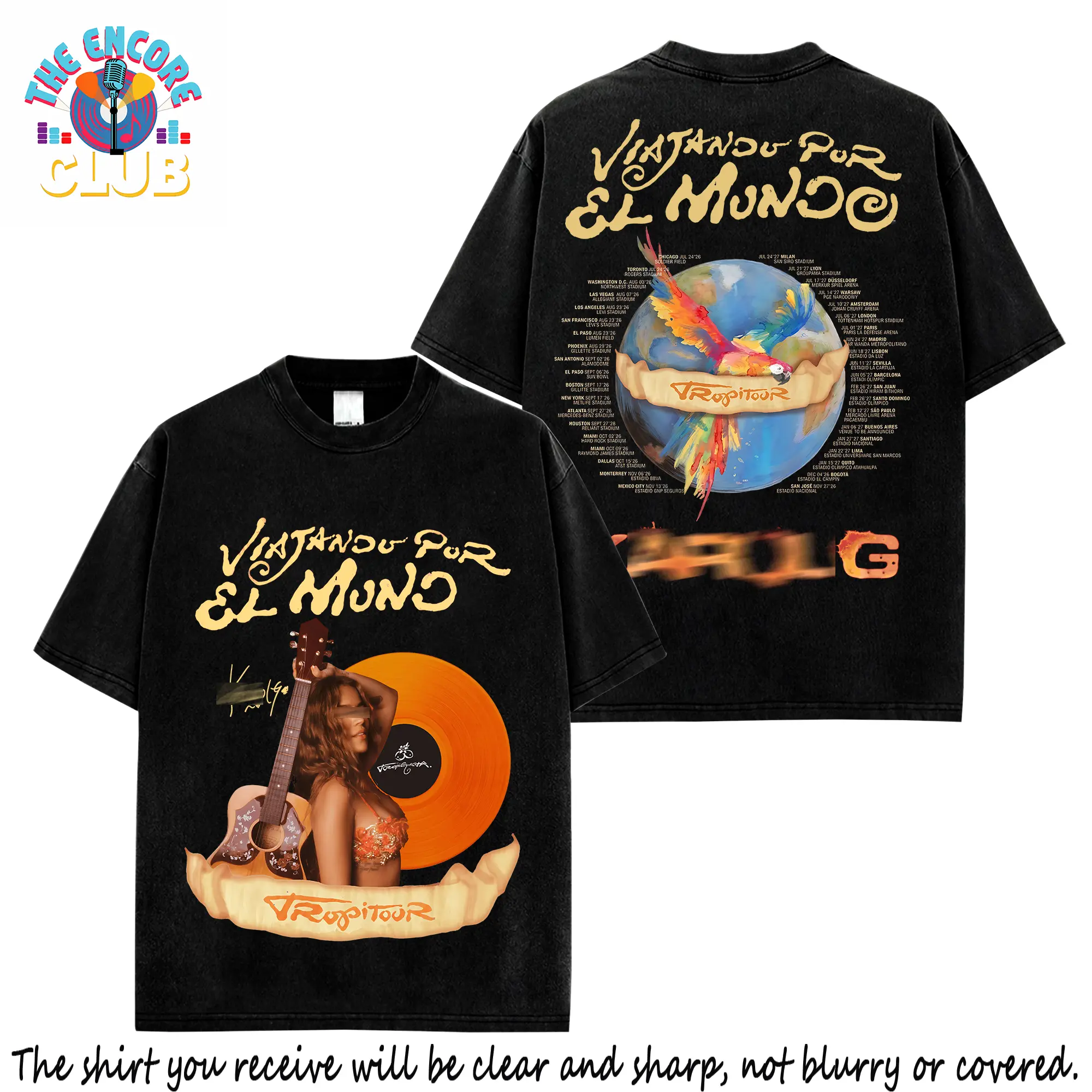KG Viajando por el Mundo Tropitour 2026 Graphic T-Shirt, Tropicoqueta Album Merch Inspired Tee, Made in USA, 100% Cotton, La Bichota Concert Streetwear Shirt, Bichotas Fan Gift for Music Fans