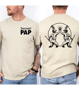 Custom Baseball Pap Shirt Personalized Gildan T-Shirt Custom Names and Numbers Tee Retro Baseball Dad Birthday Present Father's Day 2026 Apparel Classic Grandpa Sports Graphic Top