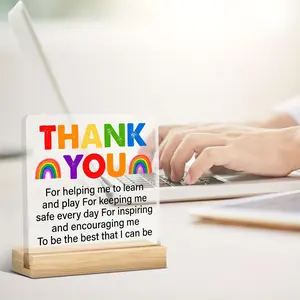 Teacher Appreciation Gift, Teacher Retirement Gift, Teacher Acrylic Desk Plaque with Wooden Frame, Home Decor, Gift for Teacher, Signs