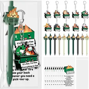 50 Sets Christmas Dumpster Fire Response Team Gifts Funny Positive  Dumpster Ballpoint Pen  Bookmark Emotional Appreciation  for ER Nurse Employee Staff Teacher