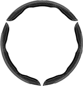 3pcs Car Anti-Skid Grid Pattern Steering Wheel Cover, Segmented Steering Wheel Protector, Suitable for 14 1/2-15 inch Car Wheel Cover Protector, Car Interior Accessories