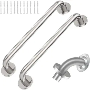 2 Pack Grab Bars for Bathroom, 18 Inch Chrome Stainless Steel Shower Grab Bar, Concealed Screw Balance Assist Safety Bath Handrail, 500lbs Support Shower Handle for Handicap, ,