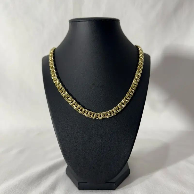 Byzantine Chain Necklace 60cm - Elegant Gold-Tone Byzantine Chain Design
