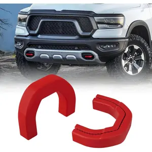 Front Tow Hooks Covers Hitch Cover customized  Tow Hooks Compatible with RAM 1500 Accessories 2019-2025|Red (Not Fit for RAM 1500 Classic,Warlock,RAM 2500,RAM 3500)