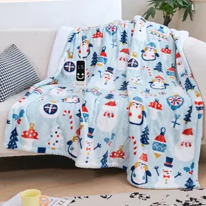 Electric Heated Blanket Throw 50x60Inch Cute Print Heating Blanket Warm  for Women 5 Heat Levels & 12 Hours Auto-Off, Cozy Soft Fleece Sherpa, Machine Washable,ETL&FCC
