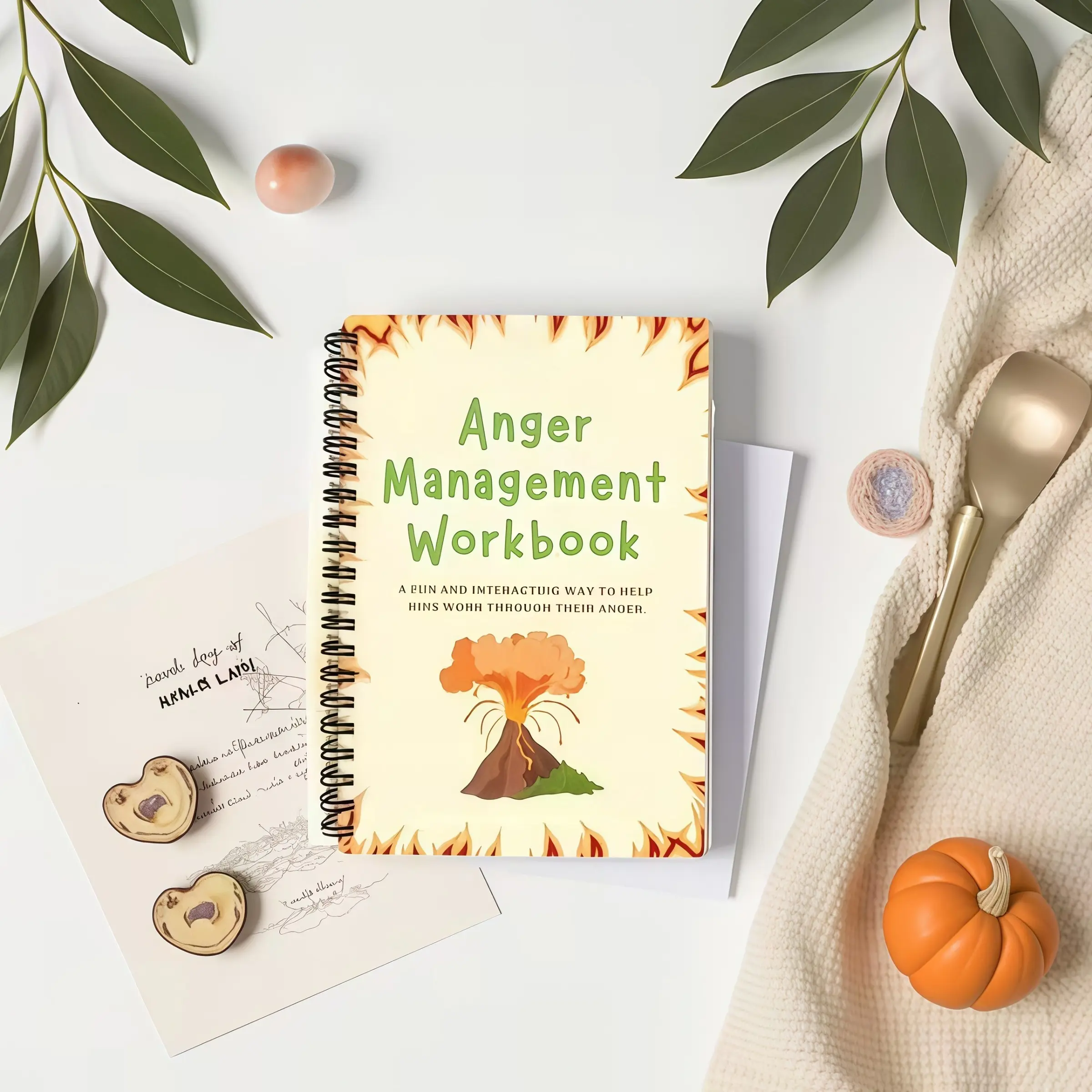 Anger Management Workbook for Adolescents and Adults-Self-Regulation, Therapy Worksheet, Coping Skills, Cognitive Behavioral Relaxation, Orange Cover