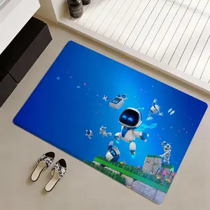 Astro Bot game Floor Mat Non-Slip Soft Flannel Thickened Rug Indoor Door Mat Ultra Soft Absorbent Wear-Resistant Floor Mat for Living Room Hallway Entryway Front Door Porch Durable Non-Skid Home Decoration Mat for Indoor Daily Use