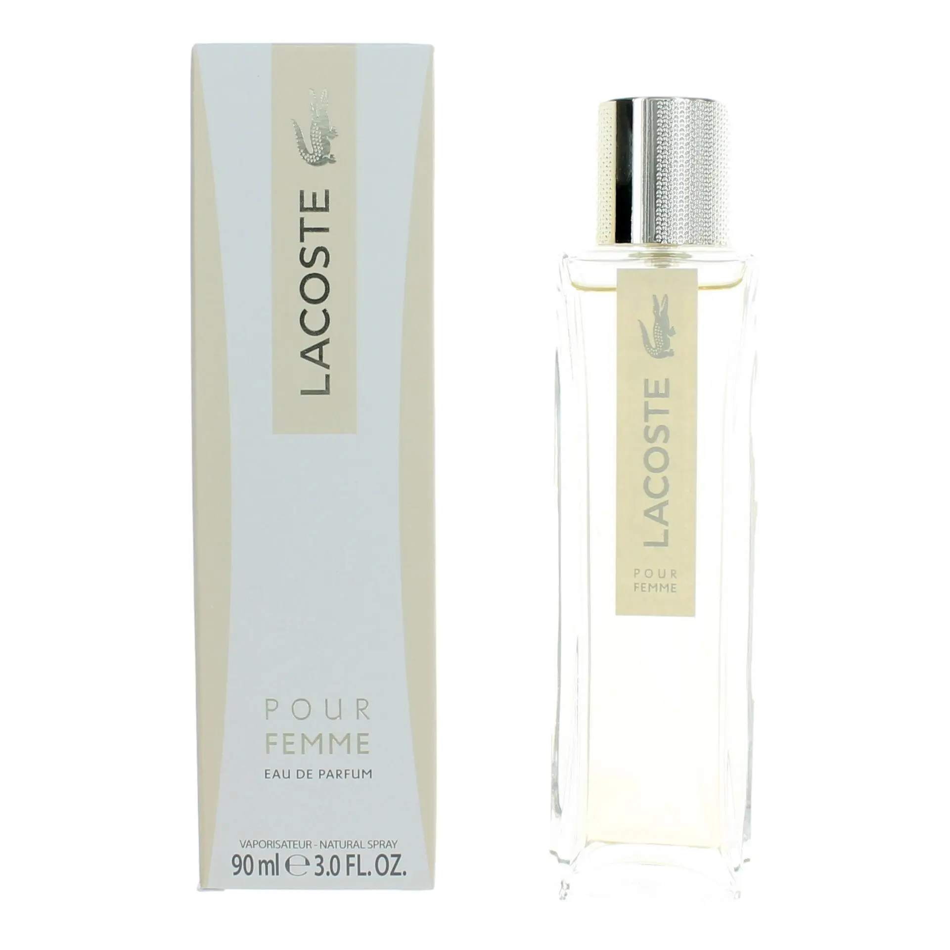 LACOSTE Pour Femme Eau de Parfum for Women, Classic Long-Lasting Fragrance, Natural EDP Spray, 90ml / 3.0 fl. oz., Natural Spray