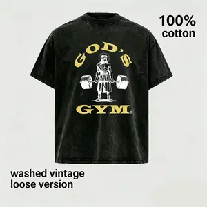 Strength Training Gym Graphic T-Shirt for Men, Vintage Washed 100% Cotton Oversized Tee, Heavyweight Workout Pump Cover Shirt, Retro Fitness Streetwear Graphic Tee, Loose Fit Casual Athletic Top, Unisex Gift Menswear Tshirt Tropical Crewneck