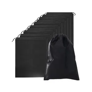 10pcs Portable Shoe Storage Bag with Drawstring - Durable Non-Woven Travel Organizer Pouch for Easy Packing & Organization, Hanging Shoe Organizers