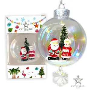 Santa Mrs. Claus Plastic Ornament with Magnetic Crystal 3"x7"