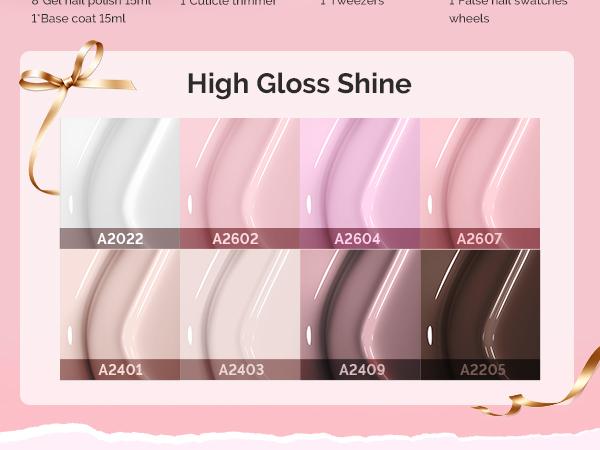 MelodySusie Gel Nail Polish Kit with UV Light P-ART06F- Popular Color Jelly Gel with Builder and Baser &Glossy Top Coat Soak Off Includes Nail Art Tools Nail Art Gift for Women & Girls Starter Kit