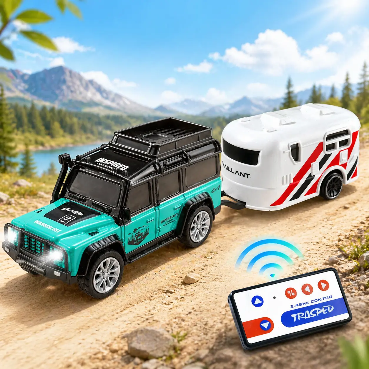 Mini RC Car – 1:64 Scale Alloy Off-Road Jeep LED Lights, USB Rechargeable Remote Control Car – Thrilling Toy for Kids