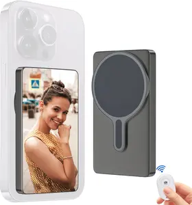 Phone Vlog Selfie Monitor Screen,Magnetic Mount Wireless Connection with Remote Control,1080P Wireless Recording,Rear Camera for Selfie Vlog Live Stream,Compatible with iPhone/Android