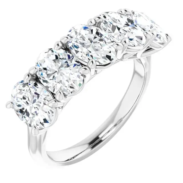 Lab Grown Oval Diamond 5 Stone Ring Lab Grown Oval Diamond 5 Stone Ring