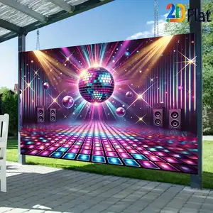 2D Flat Banner Wall Decor 1pc Disco Party Backdrop, Silver Sequins Style, Polyester Digital Printing, Washable, Suitable for Party and Dance Party Decorations, Multiple Sizes Available