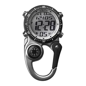 Dakota Digital Backpacker Clip Watch, Alarm, StopWatch, Timer and Dual Time, Fob Watch, Outdoor Gifts for Men and Women, Tactical Digital Watch