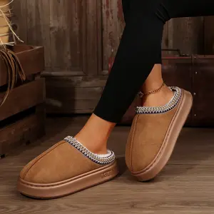 Women's Platform Mini Boots Soft Fleece Lined Memory Foam Indoor Outdoor Shoes Comfortable Winter Warm Mini Snow Boots