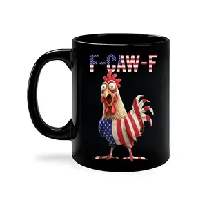 F-Caw-F Chicken Funny Humor Mug, Crazy Rooster, Sarcastic Farm Animal Cup, Adult Humor Rooster Mug