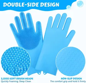 Pet silicone bathing gloves, waterproof and anti-bite, super easy to use for scrubbing and cleaningfor Household Use