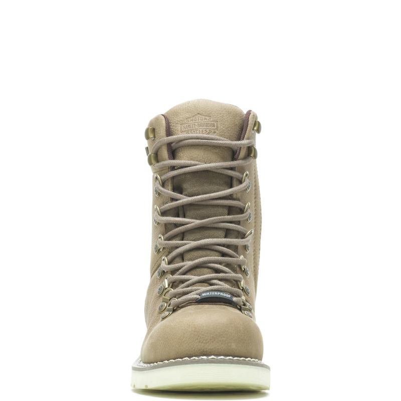 Harley-Davidson Denway 7" D87232 Womens Beige Leather Motorcycle Boots