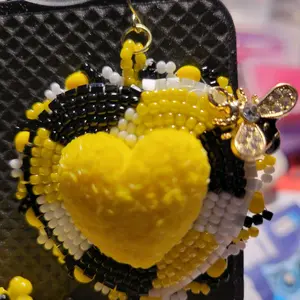 Beaded honey bee earrings
