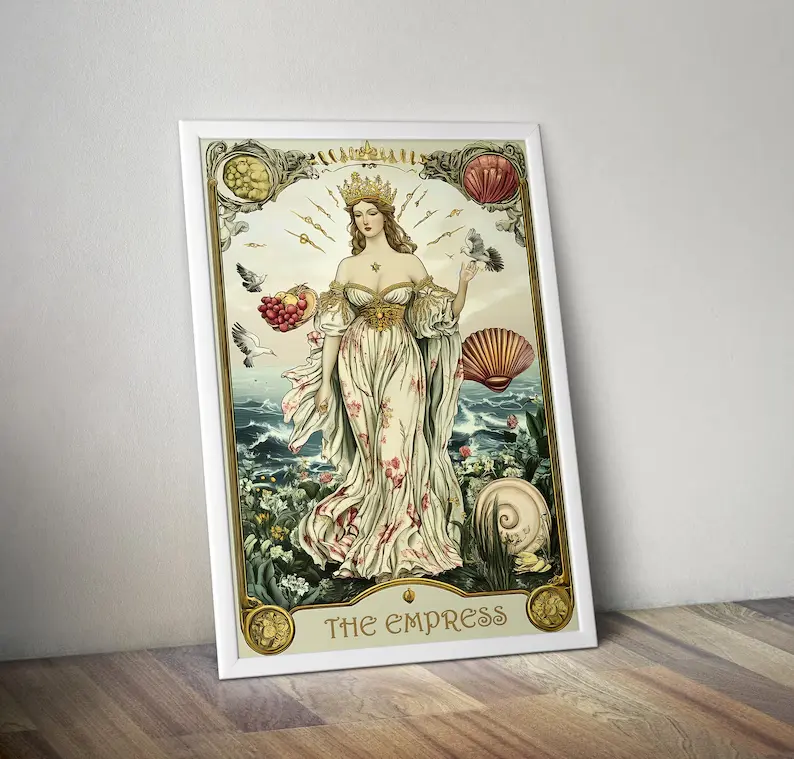#1 Poster The Empress Venus Tarot Tarot Art Print Vintage Wall Decor Classic Painting Mystical Artwork Gift for Art Lovers (unframed)