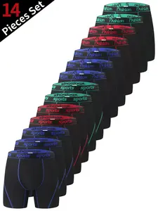 7/14-Pack of Men's Casual Stretch Long Leg Boxer Briefs Underwear | Stay-Put Anti-Ride Up Design, Breathable & Soft for All-Day Comfort