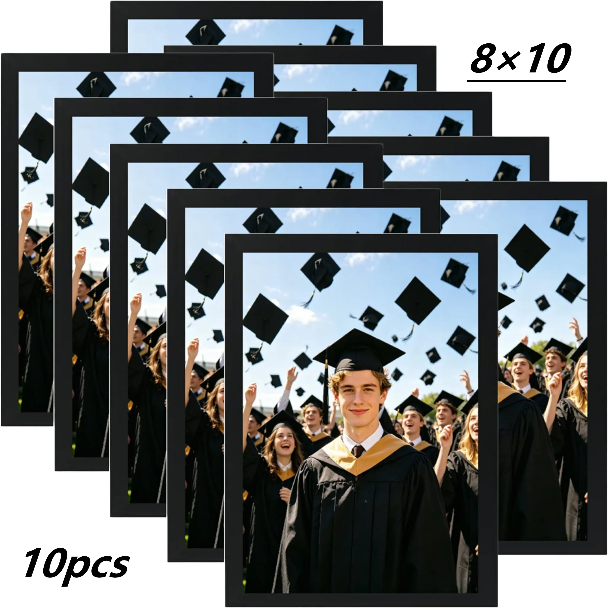 5/10pcs 8x10 picture frames,  black picture frames, photo frames set, wall mount frames, tabletop display frames, gallery wall frames, home decor frames, graduation photo frames, family picture frames