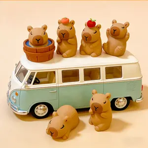 5pcs/10pcs Realistic Capybara Figurines, Handmade Decorative Ornaments, Home Office Desk Decor, Holiday Gifts, Party Favors