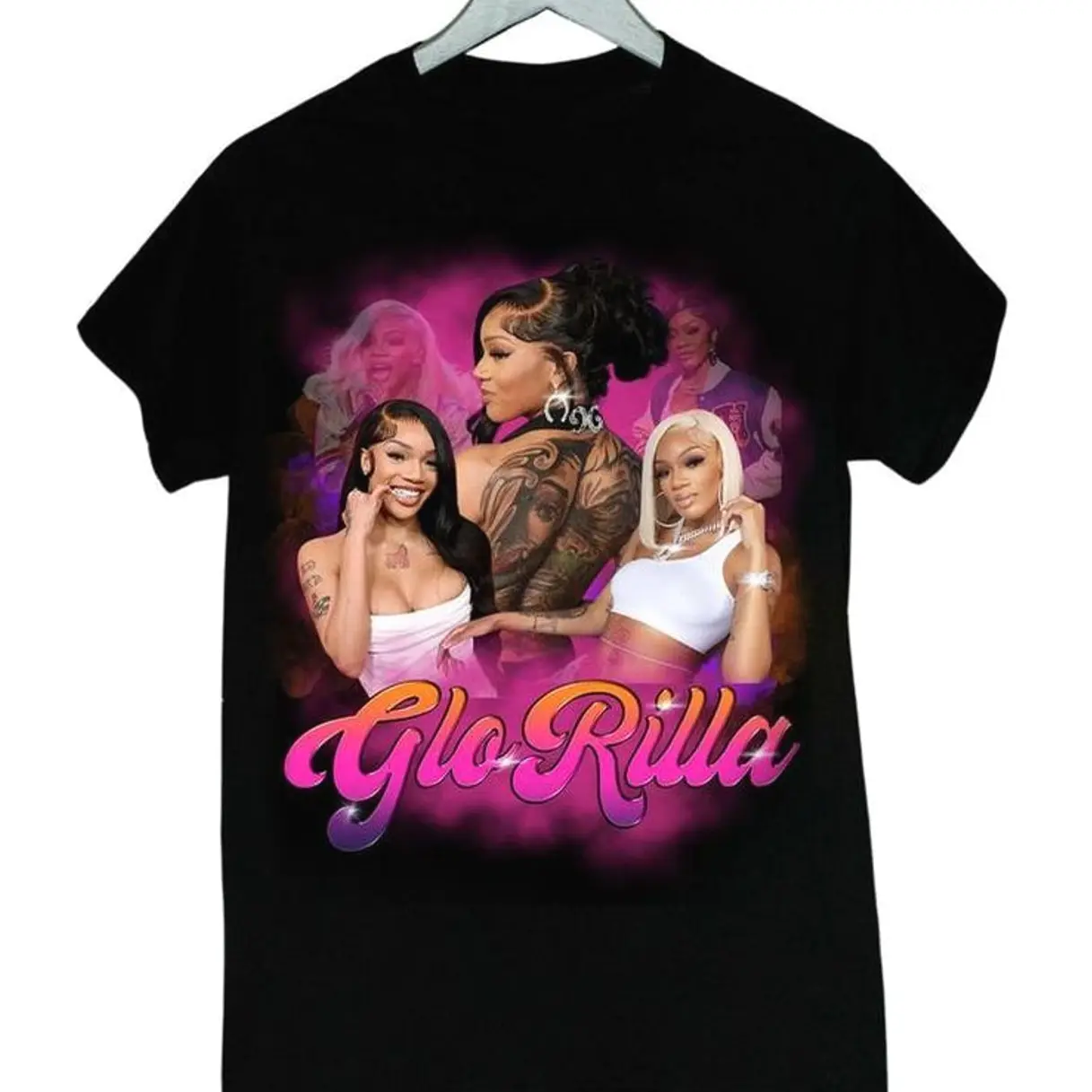 Glorilla Big Glo Pink Unisex Cotton T-Shirt, Gift For Women and Man Unisex T-Shirt, Vintage Hip Hop Tshirt, American Rapper Tee, Vintage Style 90's Shirt