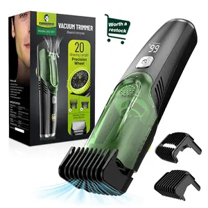 [TikTokShopStockUp]SHPAVVER Vacuum Beard Trimmer Model 26x-001 Cordless Waterproof Shaver with 20 Precision Length Comb for Men FathersDay Gift Self Haircut System Adjustable Clipper