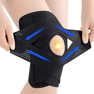 1pc Plus Size Knee Brace for Knee Pain, Compression Knee Support with Air Mesh Fabric, Adjustable Knee Wrap with Side Stabilizers, Ultra-Soft Bandage for Sports, Running, Meniscus Tear, ACL, Arthritis Relief