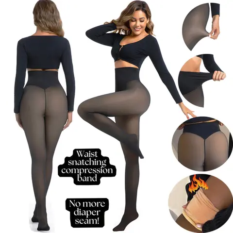 2026 New Fleece Lined Tights for Womens Winter Faux Fur Leggings Compression Band&One Seam Option,The Original Magic Fleece Lined Leggings-Highly Elastic,High-waisted,Warm Tights,Four Size & Colour.