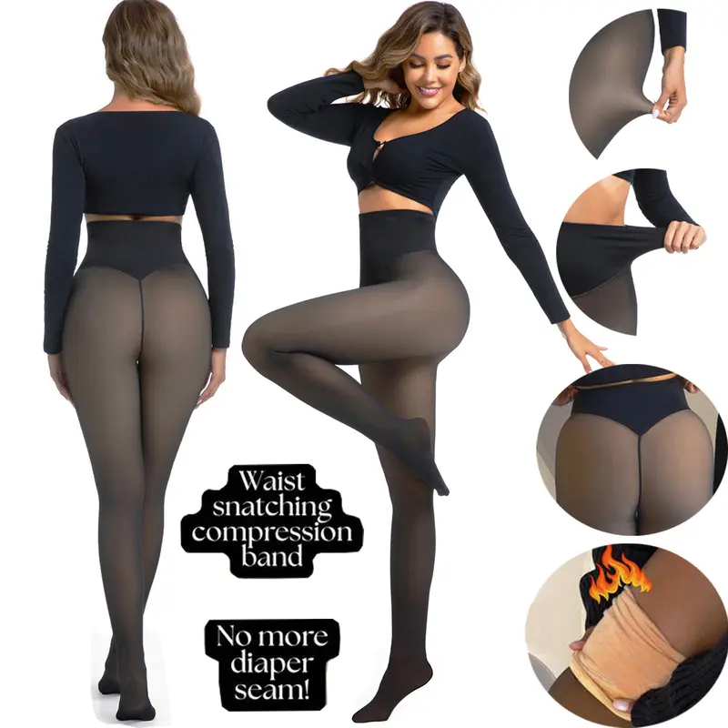2026 New Fleece Lined Tights for Womens Winter Faux Fur Leggings Compression Band&One Seam Option,The Original Magic Fleece Lined Leggings-Highly Elastic,High-waisted,Warm Tights,Four Size & Colour.