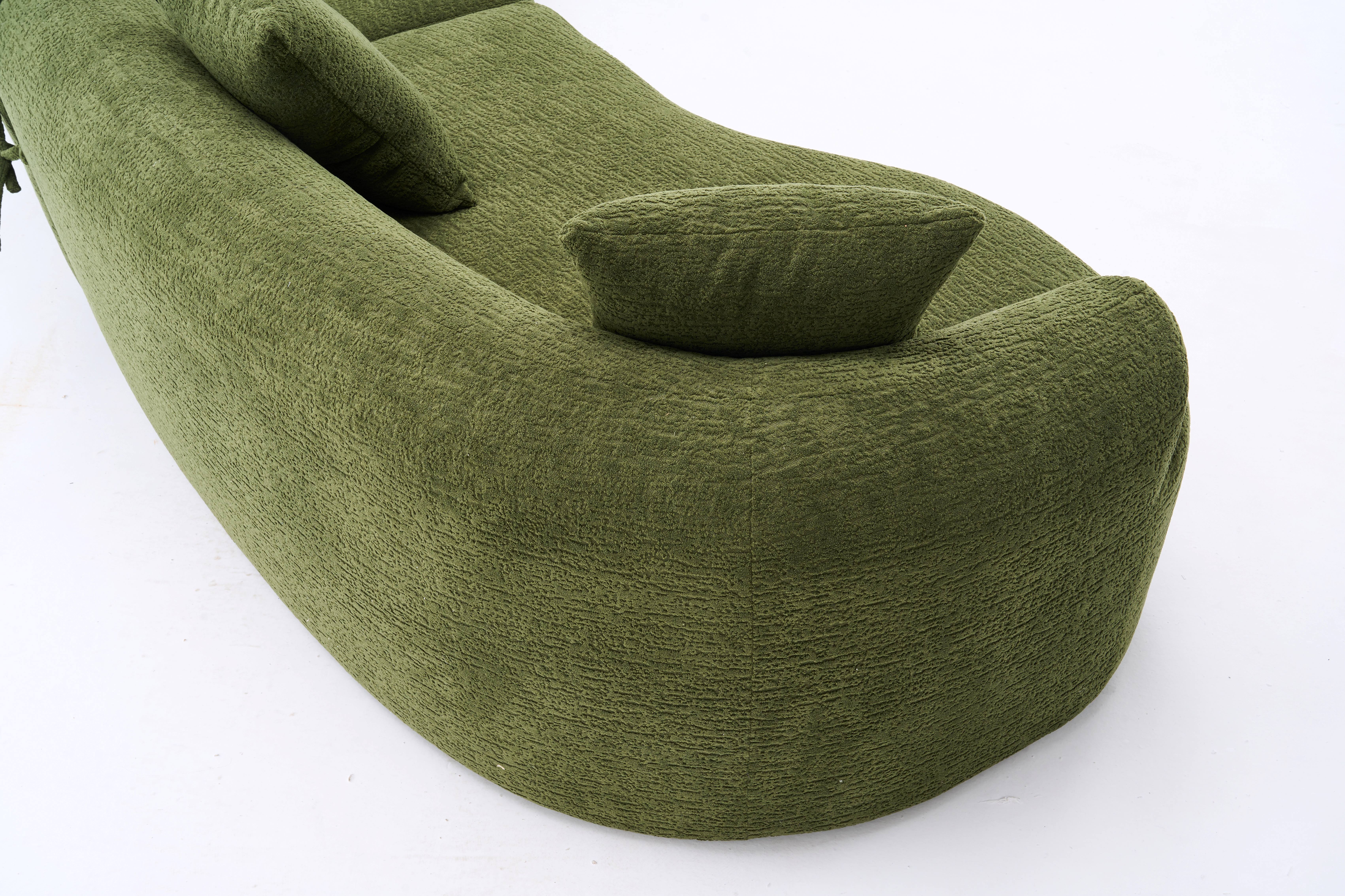 110" Curved Boneless Modular Sectional Sofa, Compression Sleeper Couch with High-Density Foam, Chenille Fabric Sofa Bed for Living Room, Bedroom, Apartment & Lounge 110" Curved Boneless Modular Sectional Sofa, Compression Sleeper Couch with High-Density Foam, Chenille Fabric Sofa Bed for Living Room, Bedroom, Apartment & Lounge